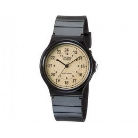 Casio MQ-24-9BLCK 3-hand Analog Gold/black 12/24 #'s