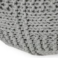 thumbnail image 5 of Noble House Round Plush Fabric Poufs, Gray, 5 of 6