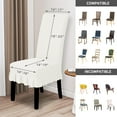 thumbnail image 2 of Dining Chair Covers Stretch Parsons Chair Slipcover with Skirt Chair Covers for Dining Room Restaurant Banquet (6 PCS, Cream), 2 of 15