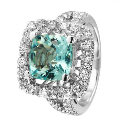 Foreli 4.2CTW Aquamarine And Diamond 18k White Gold Ring