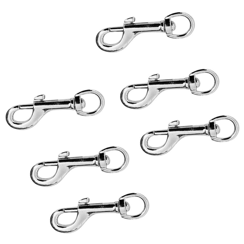 6x 78mm Metal Round Eye Swivel Bolt Snap Hook Keychain Dog Chain Clip Silver 