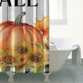 thumbnail image 4 of Welcome Fall Sunflower Pumpkin Buffalo Plaid Shower Curtains,Washable Bathtub Curtains with Hooks Retro Polyester Fabric Curtains for Halloween Thansgiving Christmas Hotel Dorm, 4 of 5