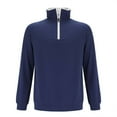 thumbnail image 5 of Summer Savings WTXUE Sweatshirts & Hoodies Long Sleeve, Zip Mock Neck Shirts for Men Mens Quarter Zip Pullover Shirt Pullover Performance Quarter Zip Solid, Athleisure for Men Navy M, 5 of 7