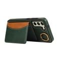 thumbnail image 2 of for Samsung Galaxy S22 Wallet Case with Card Slots, Hand Wrist Strap Rotate Ring Design, Finger Grip Ring PU Leather Magnetic Button Shockproof Purse Phone Cover for Galaxy S22, Green, 2 of 7