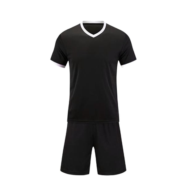 Odeerbi Juego de Uniformes de Entrenamiento de Fútbol de Niños Color Sólido Camiseta Pantalones Cortos Ropa Deportiva Seco Rápido Conjuntos Atléticos Para 5-12 Años