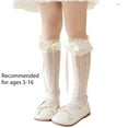 thumbnail image 3 of Girls Stockings Bowknot Ribbon Sweet Thigh High Stockings Socks for Little Girl Student Ruffle Knee Socks, 3 of 9