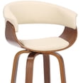 thumbnail image 4 of Armen Living Julyssa 26" Faux Leather/Wood Swivel Counter Stool in Cream/Walnut, 4 of 9