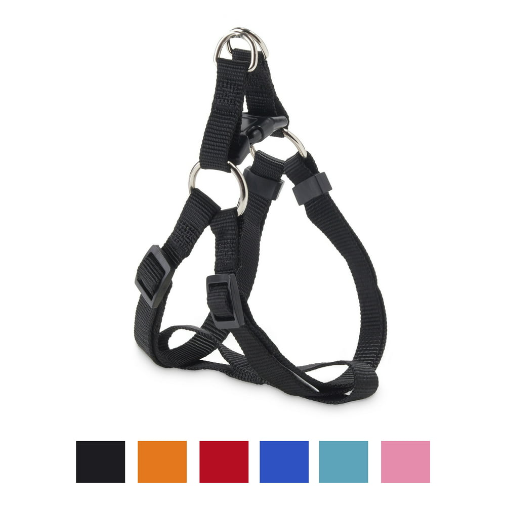 Vibrant Life Solid Nylon Step-In Dog Harness, Black, 8-14 in