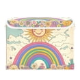 thumbnail image 7 of Yayeee Collapsible Cube Storage Bin with Lid Fabric Closet Decorative Basket with Handles, Beige Rainbow, 7 of 7