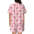thumbnail image 3 of Kdxio Strawberries Print Pajamas Sets for Women Short-Sleeved Pjs with Lounge Shorts Two Piece Sleepwear S-4XL, 3 of 9