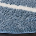 thumbnail image 3 of SAFAVIEH Tahoe Elwyn Trellis Shag Area Rug, 6'7" x 6'7" Round, Blue/White, 3 of 8