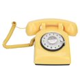 thumbnail image 2 of HLONK Retro Rotary Dial Telephone Classic Simulation Vintage Mechanical Ringer Phone for Home Office Yellow, 2 of 8