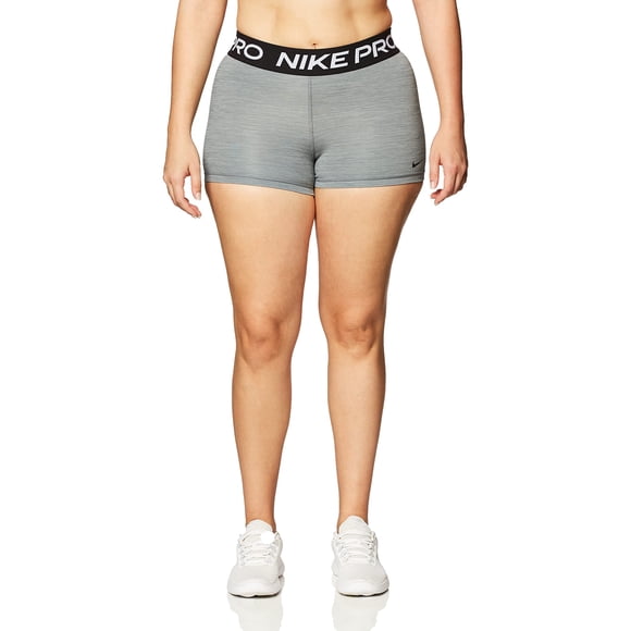 Nike Women's Pro 3" Training Shorts (Gray/Black/White, Medium)
