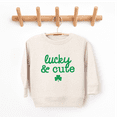 thumbnail image 3 of Bump and Beyond Designs Lucky and Cute, Toddler St. Patrick's Day Sweatshirt (Heather Grey 7), 3 of 5