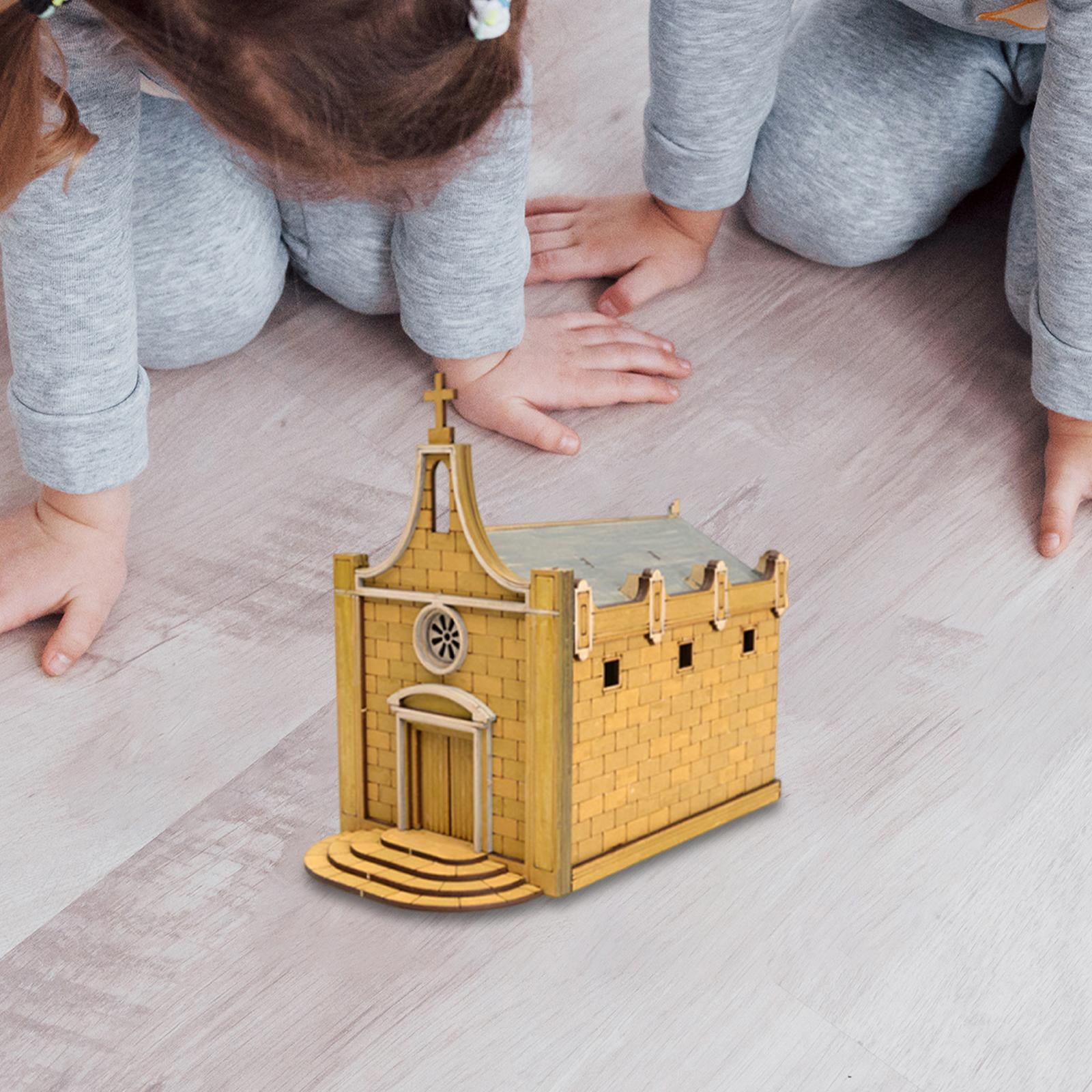 Architecture Model House Building Kit Wood Construction for Model Enthusiasts DIY Micro Landscape Display
