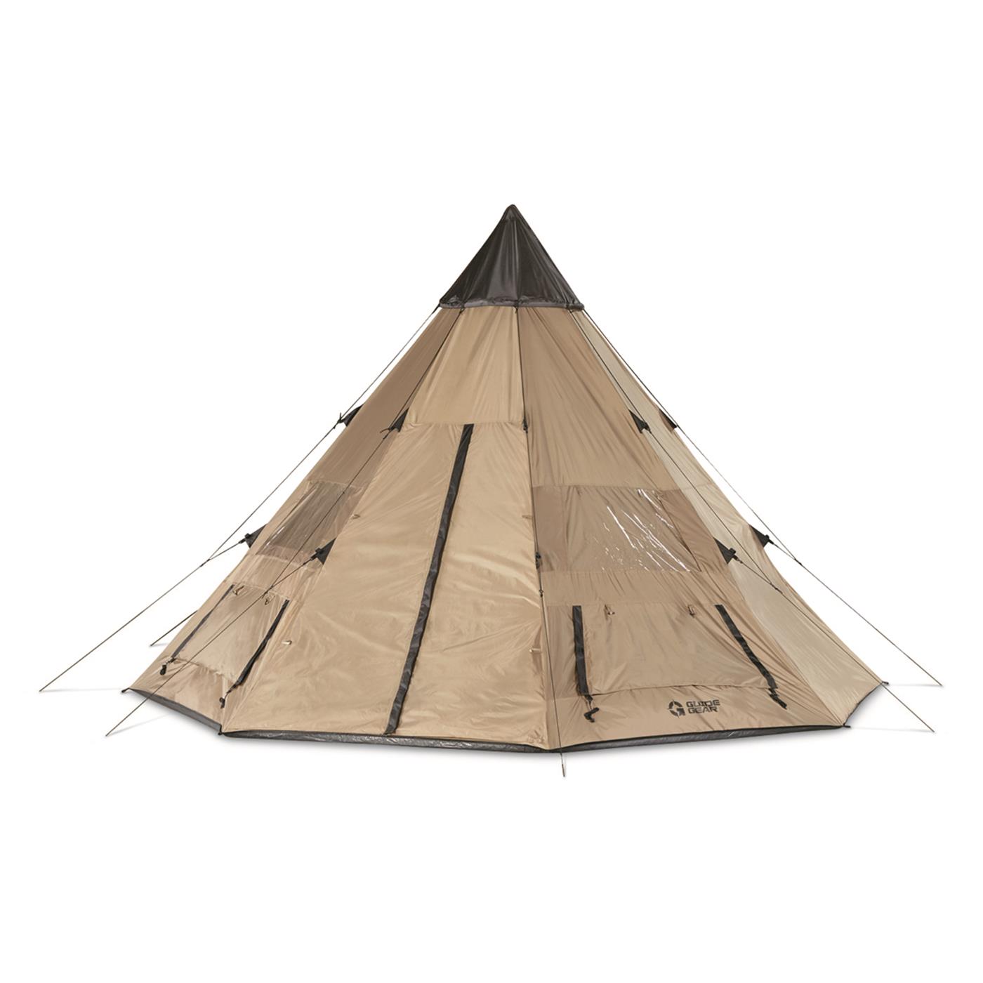 Guide Gear Camping Teepee Tent for Adults, Outdoor, Waterproof, Family, 6 Person, 14' x 14' - image 3 of 12