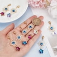 thumbnail image 3 of 15 colgantes de latón de 3 colores con clip, diseño de eclipse solar, con estrellas de cristal y cierres de langosta. Colgantes de la suerte., 3 of 7