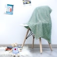 thumbnail image 2 of Ultra Soft Fuzzy Plush Toddler Bed Blanket, Warm and Lightweight Fleece Stripes Crib Throw Blanket, 30" x 40", Sea Green, 2 of 5
