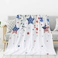 thumbnail image 6 of Dmlowu 4th of July Decorations Fleece Blanket 28x39" Comfortable Blanket Extra Soft Bed Blanket Memorial Day Decorations Throw Blanket for Couch Travel Camping Living Room Home Decor, 6 of 7