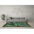 thumbnail image 3 of Ahgly Company Indoor Rectangle Abstract Turquoise Blue Contemporary Area Rugs, 5' x 8', 3 of 4