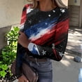 thumbnail image 2 of Womens Round Neck Independence Day Print Long Sleeve Ribbed Top Soft Casual Holiday Wear for Patriotic Parties Barbecue, 2 of 6
