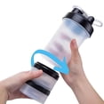 thumbnail image 3 of Botella mezcladora de proteínas Fittify con compartimentos de almacenamiento | Pre-Entrenamiento, Proteínas, Suplementos | 16,9 onzas (500 ml) [Negro], 3 of 5