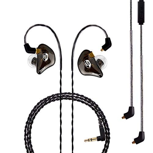 BASN Professional en Auriculares Auditivos para Cantantes Bateristas Músicos con conector MMCX Auriculares IEM (Pro Clear Brown)