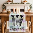 thumbnail image 2 of Table Runner 72 Inches Long for Kitchen Dining, Happy Easter Dresser Scarf Farmhouse, Dining Table Decorations for Wedding/Parties, Black and White Carrots Colorful Plaid 18 x 72 In, 2 of 8