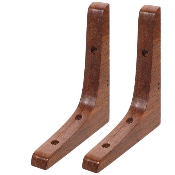 2 soportes para estantes, resistentes, de esquina, flotantes, de madera