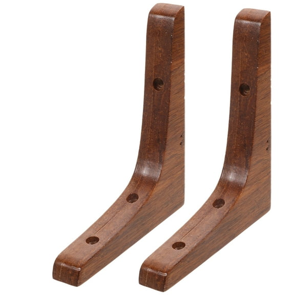 KONTONTY Brown 2Pcs Wall Brackets for Shelves Floating Shelf Hardware