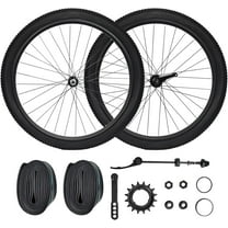 iMeshbean 26 inch Coaster Brake Wheel Sets, 36 Stainless Spokes, Single Speed for Beach Cruiser Bike Bicycle with Tires and Tubes, Black