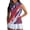 American Flag Print, variant on Zip Up Golf Shirt Women Collared Sleeveless Tennis Shirts Athletic Workout Athletic Casual Work Shirts Tops Womens Flag Golf Shirt, American Flags, Size 2XL