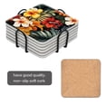 thumbnail image 2 of BaHomeck Drink Coasters Set Of 6 With Holder Hawaiian Tropical Floral Pattern With Red And Yellow Flowers Water Absorbent Ceramic Coasters Tabletop Protection,Suitable For Various Cup,Home Decor, 2 of 4