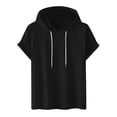 thumbnail image 2 of Yaoyar Men Short Sleeve Hoodies Summer Casual Athletic Tops Breathable Sweatshirts Hooded Pullover Tops Activewear, 2 of 7