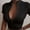 Black, variant on Ussuma Womens Tank Tops Women Summer Zipper Short Sleeve Sexy Short Blouse Shirt Festive Fashion Crew Neck T Shirts for Womens Tops Round-Neck Solidcolor