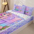thumbnail image 3 of Castle Fairy Mermaid Letter H Zipper Full Size Comforter Sets with Fitted Sheet and 2 Pillowcases,Ocean Princess Zipper Bedding Set,4pcs,Reversible, 3 of 6