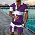 thumbnail image 4 of Vedolay Matching Short Sets Men 2 Piece Outfits Summer Casual Crew Neck Shirts and Fit Shorts Set,Purple XXL, 4 of 5