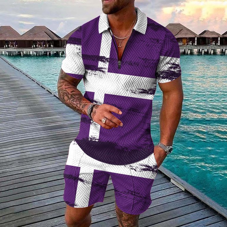 PEASKJP Shorts Sets Men Two Piece Outfits Mens Short Sets Piece