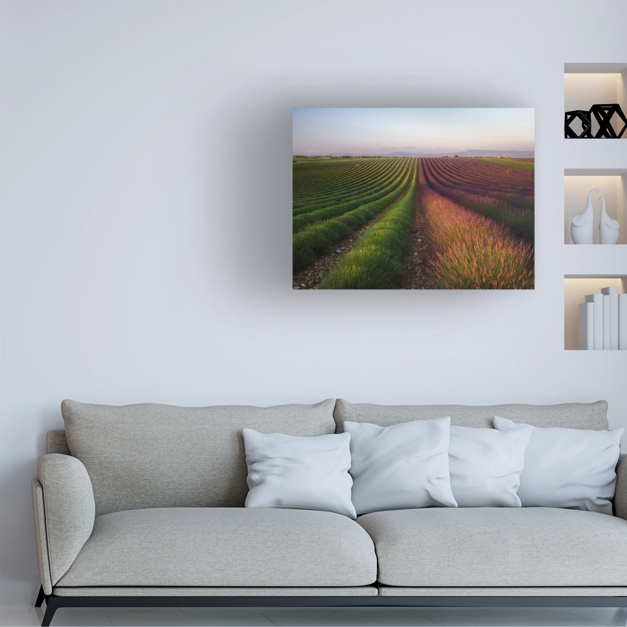 Canvas Wall Art - Rostovskiy Anton 'Field Of Lavender' Wall Art for Living Room, Bedroom, or Office Décor by Trademark Fine Art - 32 x 24 Inches