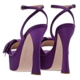 thumbnail image 2 of YDN Women Graceful Bowkont Open Toe Platform Sandals Super High Heels Buckled Strap Pumps Prom Evening Dressy Shoes Size 13 Purple, 2 of 4