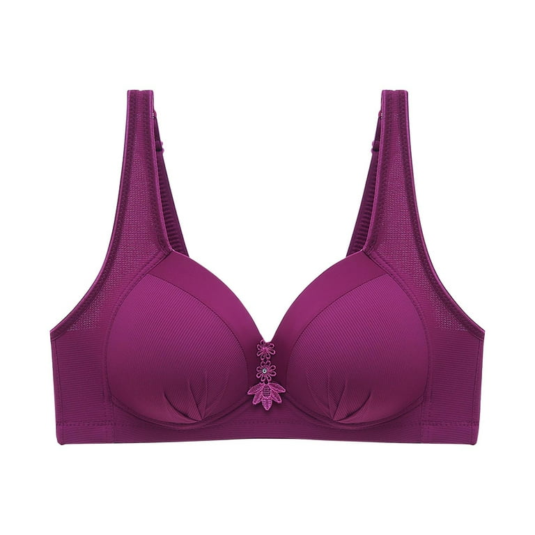 S LUKKC LUKKC Women's Plus Size Wirefree Bra Full Coverage Lift and Support  Bras for Women No Underwire Push up Shaping Brassiere Comfort Wireless