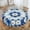 Blue And White Floral Border, variant on Blue Floral Vine Pattern On Cream Round Tablecloth Waterproof Table Cloth Stain and Wrinkle Resistant Washable, Decorative Fabric Table Cover for Dining, Party and Camping