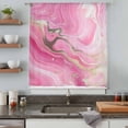 thumbnail image 5 of Pink Marble Sheer Curtains 84 Inches Long, Golden Modern Ink Painting Abstract Light Filering Curtains, Breathable Simi Curtain Privacy Drapes for Living Room Bedroom Lightweight Window Treatment, 5 of 9
