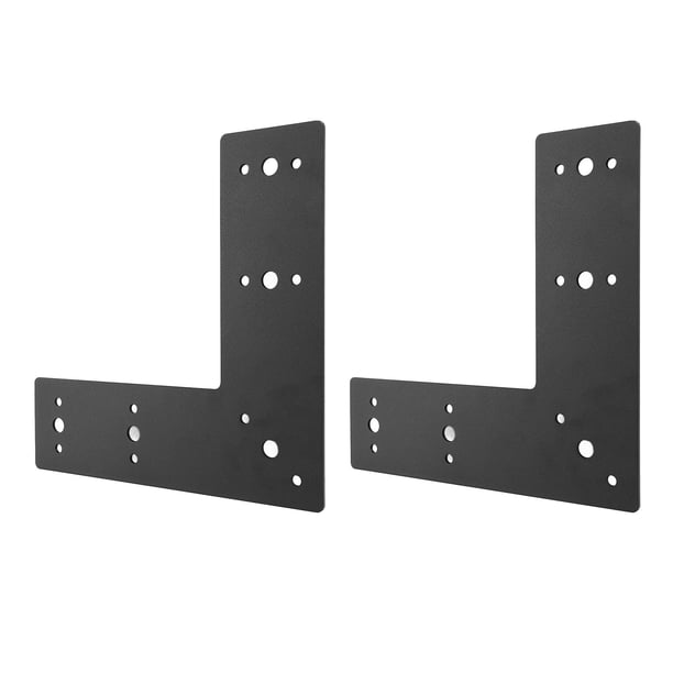 Soporte Plano En Forma De L, Soporte Plano De Esquina Con Recubrimiento En Polvo Negro De Acero Al Carbono Resistente En ángulo Recto Para Muebles