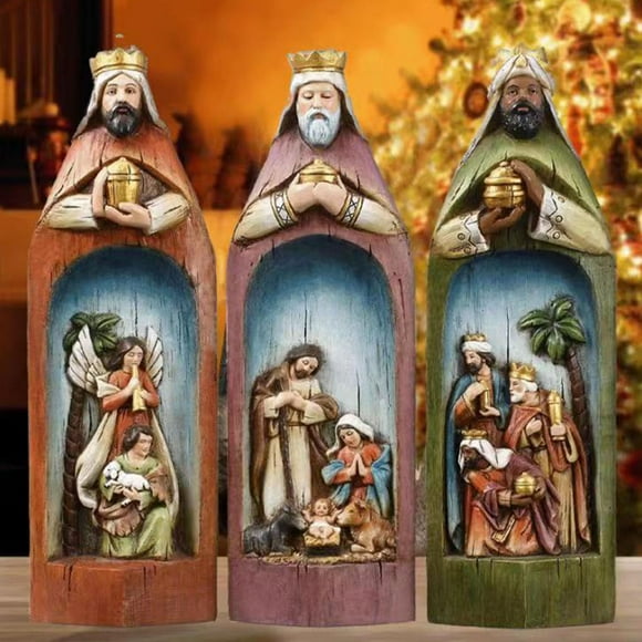 Sentmoon Office Desk Decor Office Decorations for Work Was Born Desktop Decoration Religious Scene Cloak Bookshelf Style Crafts Home Garden forest Study Decoration