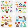 thumbnail image 1 of 4 plantillas de las cuatro estaciones para pintar, 5,9 x 5,9 pulgadas, patrones pequeños, plantillas de primavera, verano, otoño e invierno, plantillas de dibujo con temas diarios., 1 of 9
