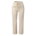 thumbnail image 4 of Women Pants Casual Yoga Straight Leg Comfy Drawstring Lounge Running Long Active Sweat Plus Size Cargo Trousers, 4 of 6