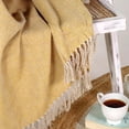 thumbnail image 6 of The Art Box Throw Blankets, 50 x 60 inche Marigold Yellow, Bohemian Boho Knitted Throw Blanket for Couch Sofa Chair Bed Soft Cotton Warm Cozy Throws Blankets with Tassels Fringe, 6 of 6