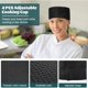 thumbnail image 3 of (Negro) 4 PCS Gorro de cocina ajustable Gorro de malla transpirable con tapa de calavera Gorro de panadero profesional Gorro de chef con parte superior plana Gorro de cocina unisex para mujeres Homb, 3 of 5