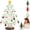 White, variant on Wooden Advent Calendar Tree, 24 Day Countdown Tabletop Set with 30 Ornaments for Holiday Home Desk